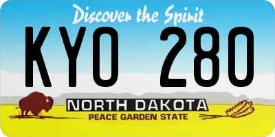 ND license plate KYO280