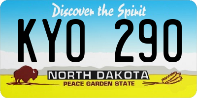 ND license plate KYO290
