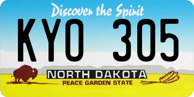 ND license plate KYO305