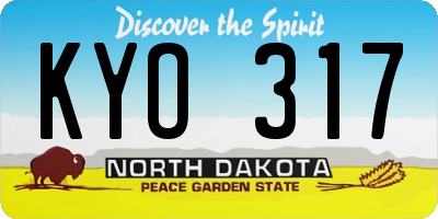 ND license plate KYO317