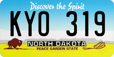 ND license plate KYO319