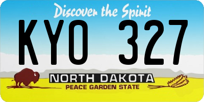 ND license plate KYO327