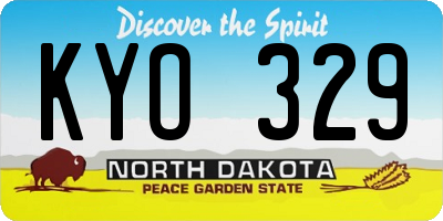 ND license plate KYO329