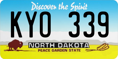 ND license plate KYO339