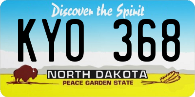 ND license plate KYO368