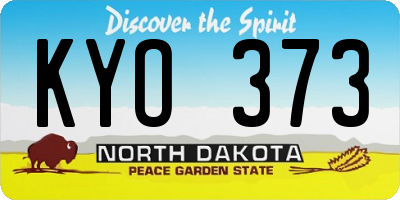 ND license plate KYO373