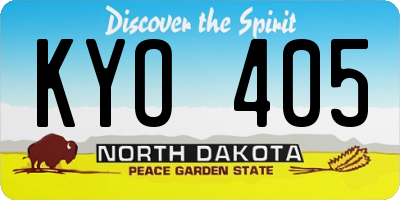 ND license plate KYO405