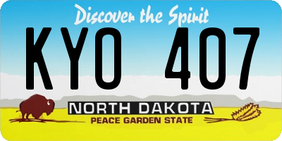 ND license plate KYO407