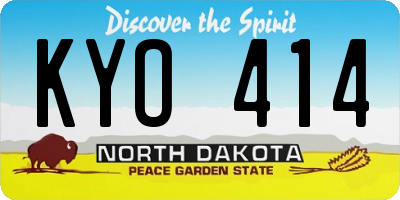 ND license plate KYO414