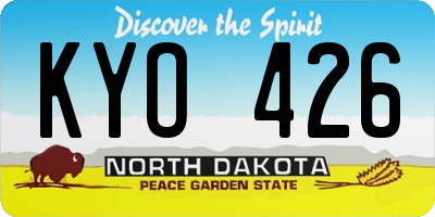 ND license plate KYO426