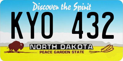 ND license plate KYO432