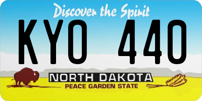 ND license plate KYO440
