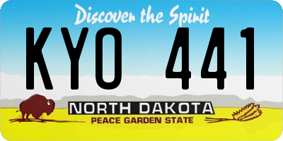 ND license plate KYO441