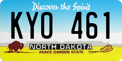 ND license plate KYO461