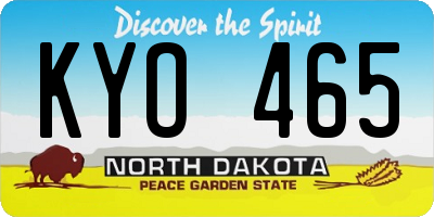 ND license plate KYO465