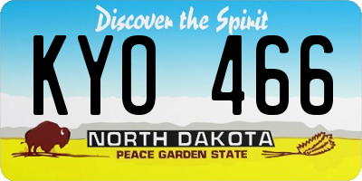 ND license plate KYO466
