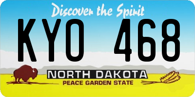ND license plate KYO468
