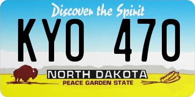 ND license plate KYO470