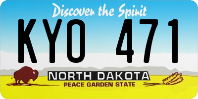 ND license plate KYO471
