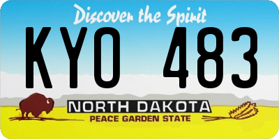 ND license plate KYO483