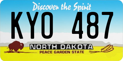 ND license plate KYO487
