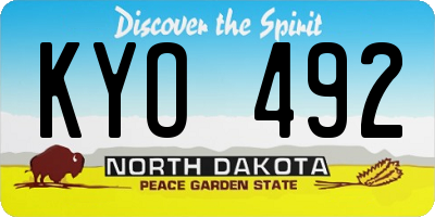 ND license plate KYO492