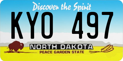 ND license plate KYO497