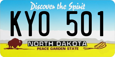 ND license plate KYO501