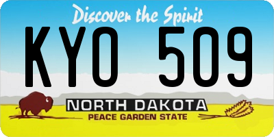 ND license plate KYO509