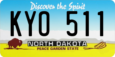 ND license plate KYO511