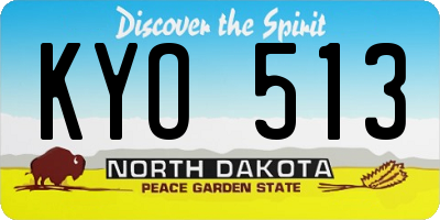 ND license plate KYO513