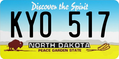 ND license plate KYO517