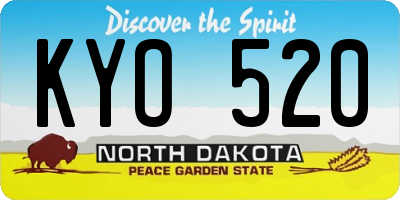 ND license plate KYO520