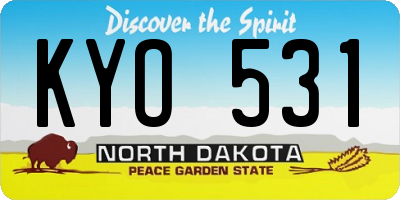 ND license plate KYO531