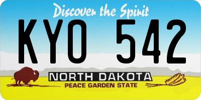 ND license plate KYO542