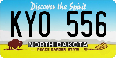 ND license plate KYO556