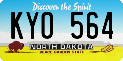 ND license plate KYO564