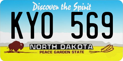 ND license plate KYO569