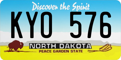 ND license plate KYO576