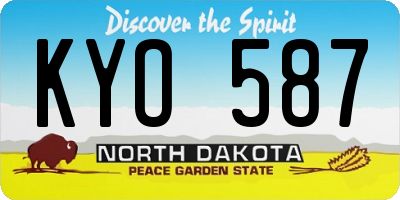 ND license plate KYO587