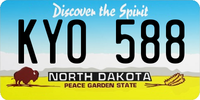 ND license plate KYO588
