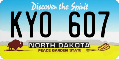 ND license plate KYO607