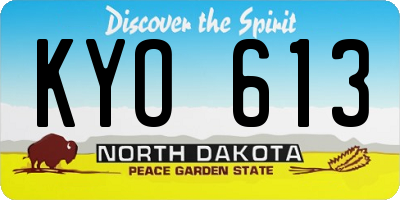 ND license plate KYO613