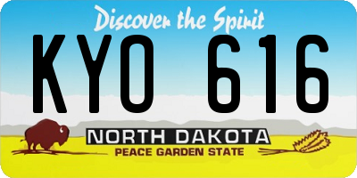 ND license plate KYO616