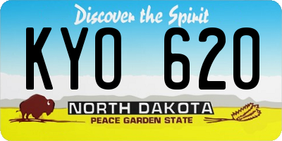 ND license plate KYO620