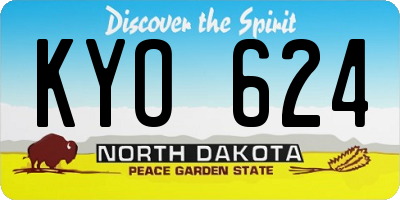 ND license plate KYO624