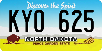 ND license plate KYO625