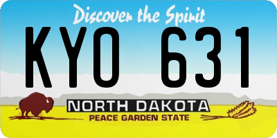 ND license plate KYO631
