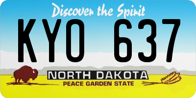 ND license plate KYO637
