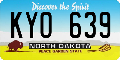 ND license plate KYO639